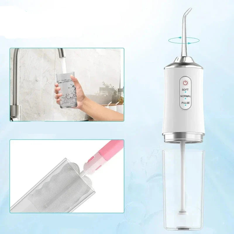 BrilhoJet™ Portable Dental Water Flosser – Deep Cleaning, USB Rechargeable & Compact Design